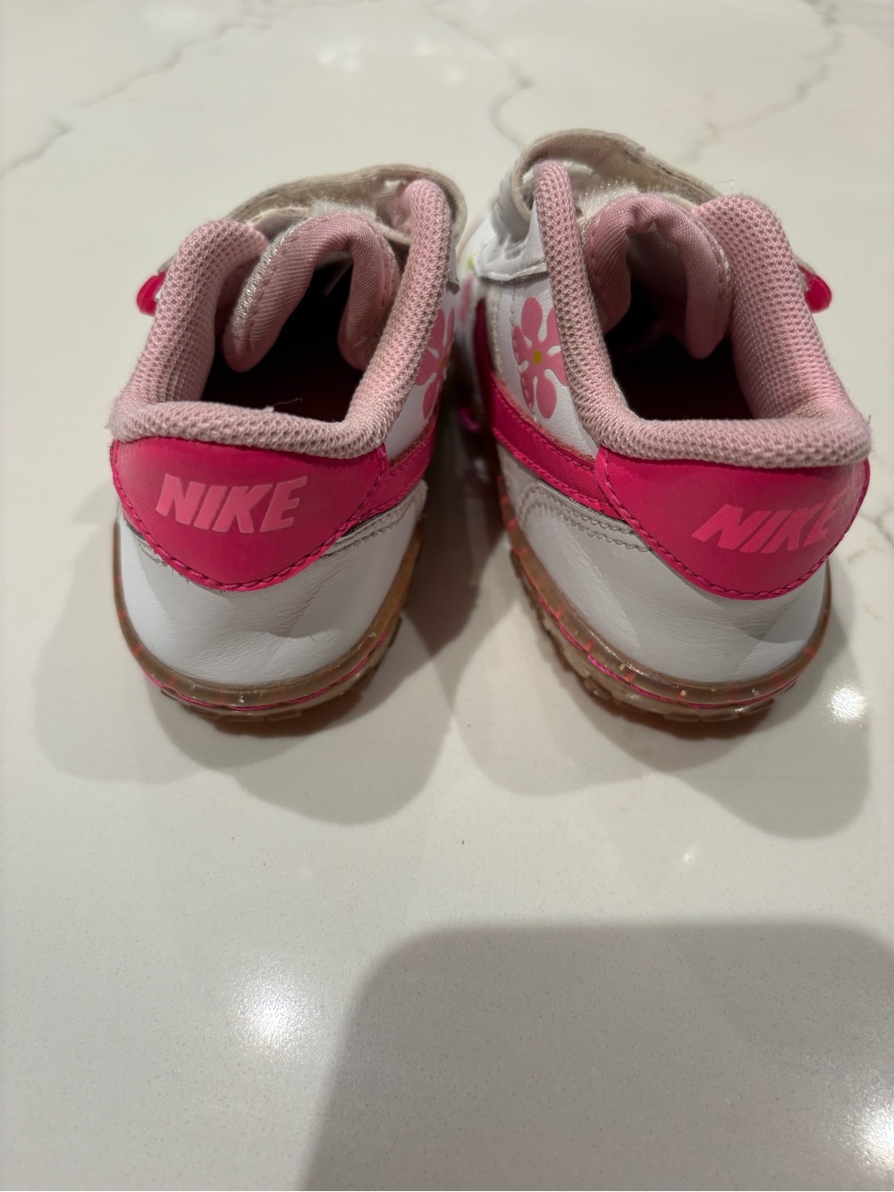 Nike Y2K 2010 Toddler Floral Pink White Velcro Sneakers Size 7C Hook & Loop - Picture 4 of 11